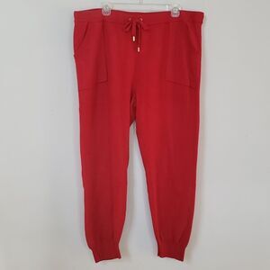 Chico’s Zenergy Pant Womens 3P  Cashmere Blend Sweater Knit Jogger Red Cozy Soft